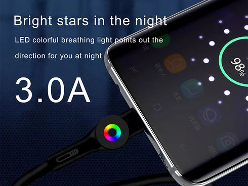 Earldom Charging Cable Colorful Glow Data Cables Fast USB Cable Luminous Data Line Electronics LED for Mobile Phone